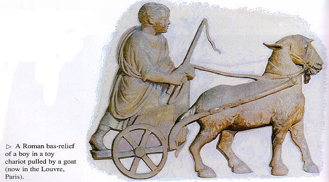 059. bas-relief romain - garcon sur un charriot tire par une chevre (Musee du Louvre).jpg